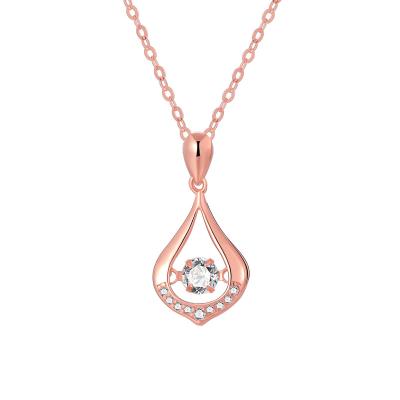 China Romantic New Haoqi Jewelry Tear droplet shape 925 Sterling Silver Fashion Boutique Jewelry Pendant Necklace for Women for sale