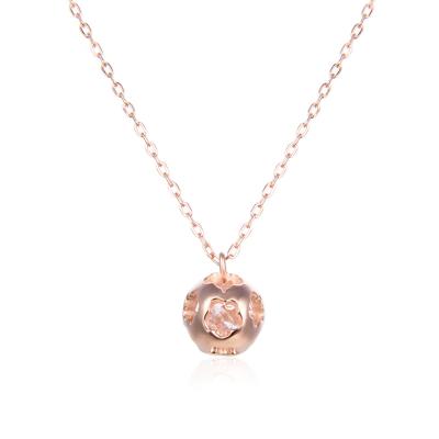 China Cute Factory Wholesale New Haoqi Jewelry 925 Sterling Silver Rose Gold Women's Necklace for sale