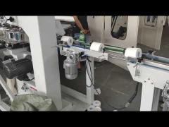 toilet paper machine with band saw and semi auto packing machine multi rolls.mp4