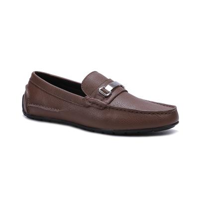 China Fashion Trend High Quality Slip On Brown Cow Leather Man Workout Shoe Dress Loafer for sale