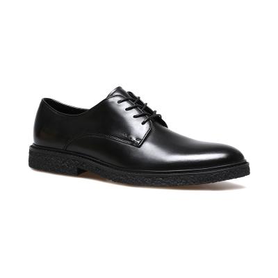 China Deodorization Party Wear Black Genuine Leather Formal Stylish Derby Shoes For Men for sale