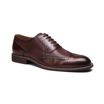 China Breathable Custom Luxury Public Company Brown Leather Shoes For Men for sale