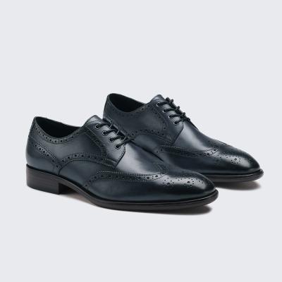 China Breathable Casual Luxury Office Leather Brogue Mens Formal Dress Shoes With Laces for sale