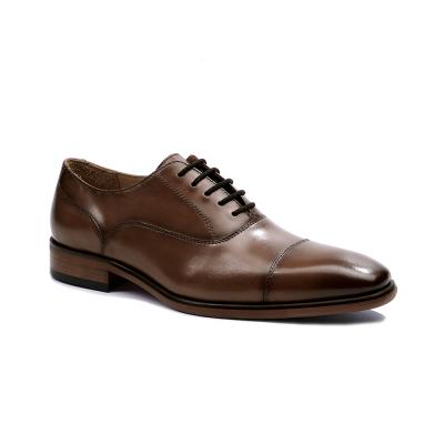 China Original Deodorization Brown Formal Men's Oxford Genuine Leather Office Shoes for sale