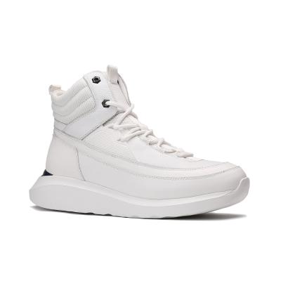 China Fashion Trend Custom Moq Thick Bottom Mens High Top White Leather Sneakers for sale