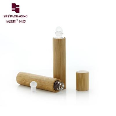 China BG(G)-8ML Aromatheropy Glass Bamboo Empty Roller Bottle For Oil Blends Perfume for sale