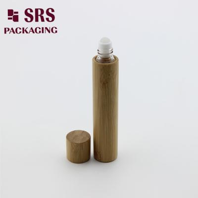 China SRS 15ml Bamboo Glass Roller Ball Bottle For Essential Oil Packaging for sale