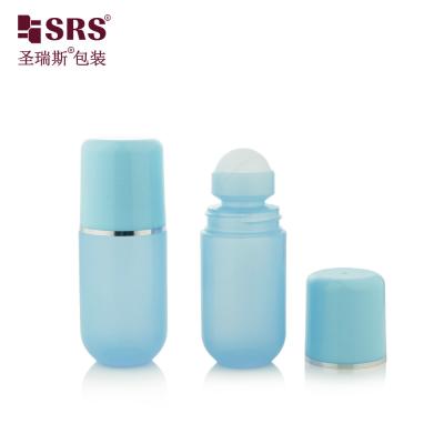 China RPPA-50ml Blue Deodorant Hollow Roller Ball Applicator Bottle For Fever Reducer for sale