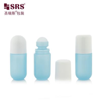 China RPPA-50ml Empty PP Plastic Roller Bottle Blue Round Top Hollow Ball For Gel à venda