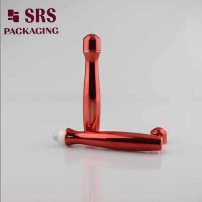 China SRS packaging plastic eye serum 15ml red color PETG roll on bottle for sale