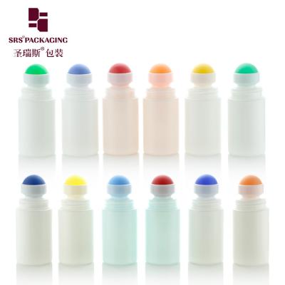 China RPPC-60ml Injection PP PCR Roller Ball Bottle With Flat Cap Dome Cap Ribbed Cap à venda