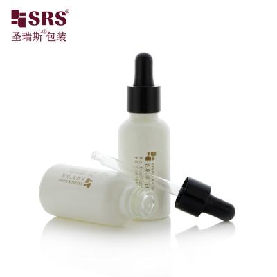 China D001-50ml White Coating Glass Empty Dropper Bottles 5-100ml For Facial Serum for sale