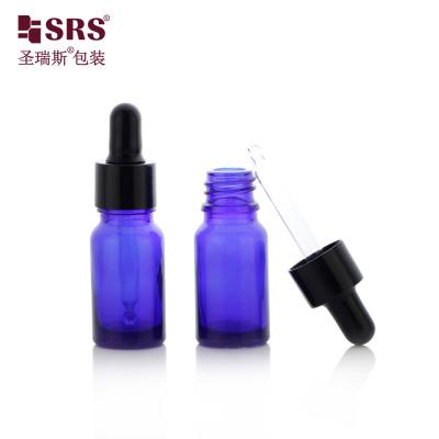 China D001-20ml Wholesale UV Proof Blue Colored Cosmetic Glass Essential Oil Dropper Bottle For Personal Care Pharmaceutical Packaging for sale