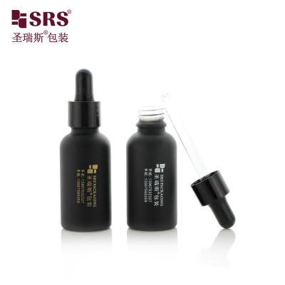 China Black Plastic Dropper Glass Bottle 5ml 10ml 15ml 20ml 30ml 50ml 100ml For Oil for sale