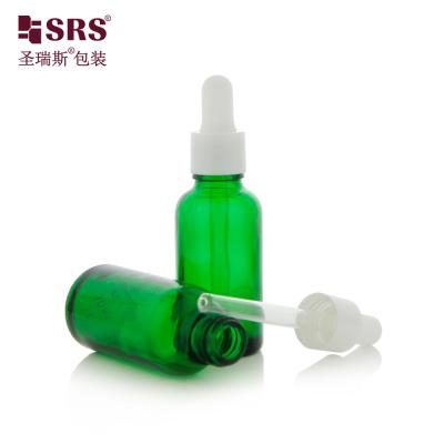 China Anti Acne Essential Oil Glass Dropper Bottle With PP Plastic Dropper Treatment for sale