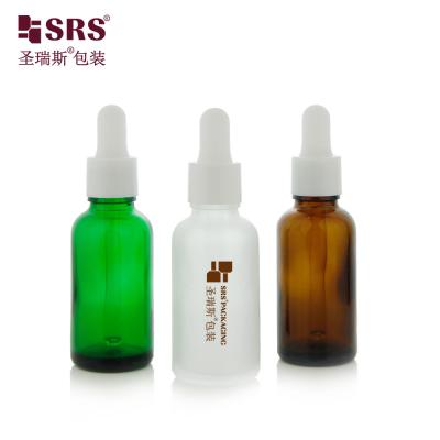 China Fragrance Oil Empty Glass Dropper Bottles With Glossy Rubber Screw Cap for sale