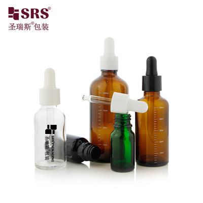 China D001 Empty Amber Glass Essential Oil Bottles UV Proof With Dropper Cap Glass Pipette for sale