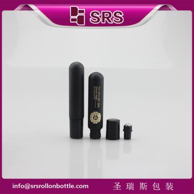 China SRS luxury empty 10ml matte black glass roll on bottle for perfume for sale