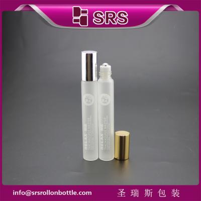 China SRS luxury empty 10ml frost glass roller ball bottle for perfume for sale