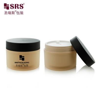 China SRSJK-150g Cosmetic Double Wall Plastic Containers Custom Frosted With Screw Cap for sale