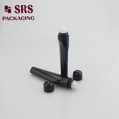 China SRS packaging empty plastic black color 15ml PETG roller ball bottle for sale