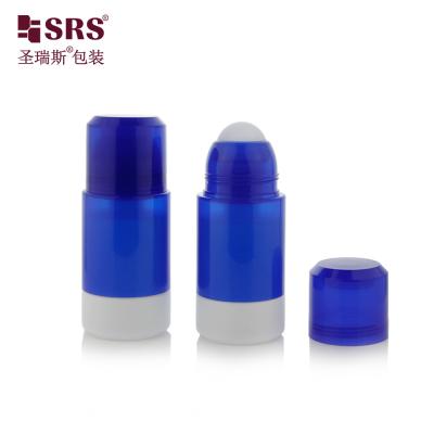 China RPPE(P)-75ML Big Size empty diamond blue colored refillable roll on bottle with replacement inner bottle white inner bottle PP Pasitc roller ball for deodorant gel formual for sale