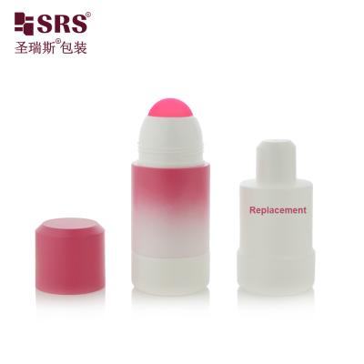 China RPPE(P)-75ml Empty Round Screw Cap Type Gradient Pink Colored Roll On Bottle For Soothing Gel With Pink Plastic Ball for sale