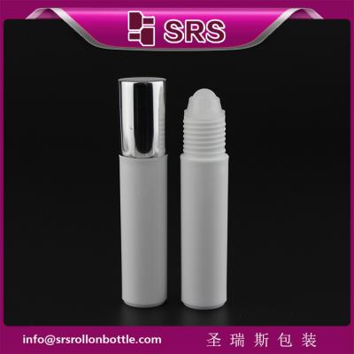 China SRS high good plastic white frost color 10ml bottle with plastic roller ball for sale