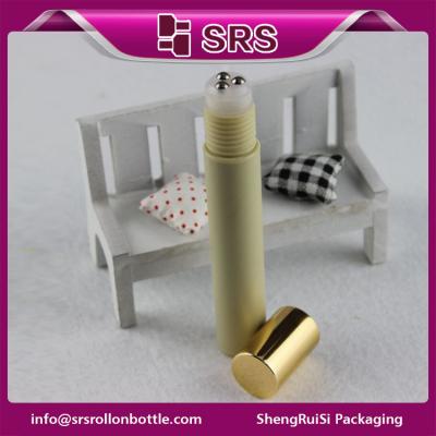 China Cosmetic luxury 15ml plastic bottle with three steel roller ball for sale