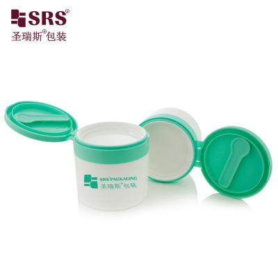 China Eco-friendly SRS1 120ml 150ml White PP PCR plastic jar with spoon tweezers for sale