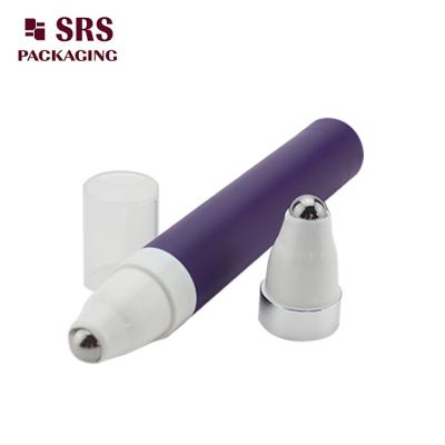 China SRS 15ml purple color airless eye cream roll on bottle with steel ball for sale