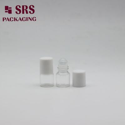 China SRS empty cosmetic mini perfume 1ml clear glass roller bottle for sale