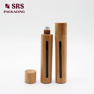 China Natural Color Bamboo Perfume Amber Glass Roll On Bottle 10ml for sale