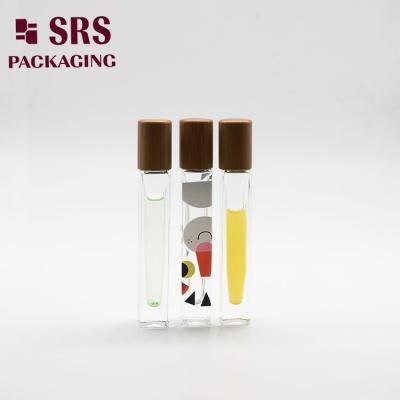 China SRS Empty Custom Glass Roll On Bottle 10ml with Square Shape Thick Wall for sale