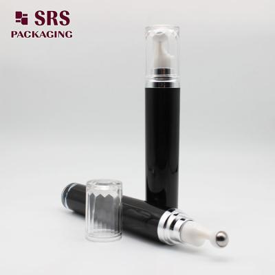 China SRS Empty Cosmetic Acrylic Roller Ball Bottle Black Color 15ml for sale