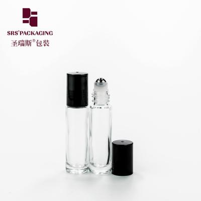 China Steel Ball Perfume Glass Roll On Bottles Metalized Painted Decoration 10ml for sale