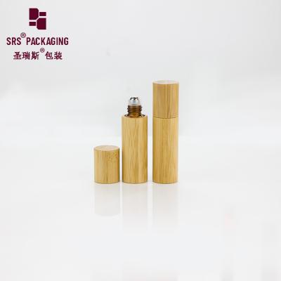 China SRS Natural Bamboo Cosmetic Mini Perfume Amber Glass Roll On Bottle 5ml for sale