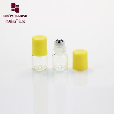 China Cosmetic Essential Oil Glass Roller Ball Bottle Mini Transparent Color 1ml for sale