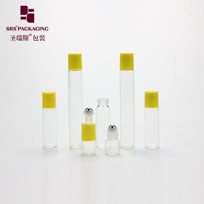 China Cosmetic Mini Glass Roller Bottle Transparent Color 1ml 3ml 5ml 8ml 10ml for sale