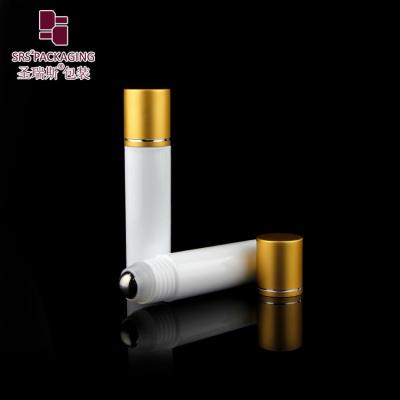 China SRS packaging empty cosmetic white color round shape 30ml roller ball bottle for sale