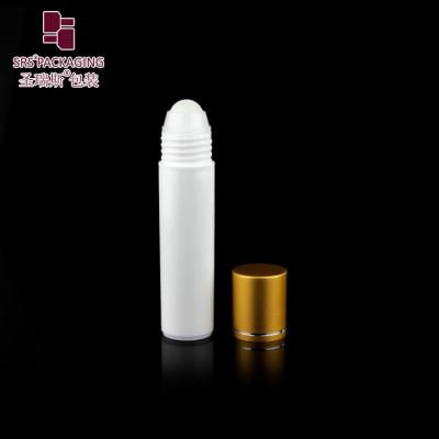 China SRS packaging white color round shape empty cosmetic 30ml plastic roll on bottle for sale