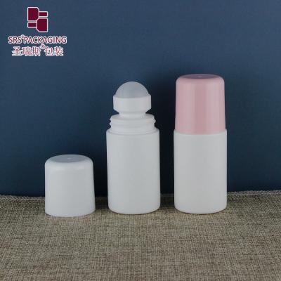 China RPPC Deodorant Plastic PCR Empty Roll On Bottle 60ml With Pink Cap à venda