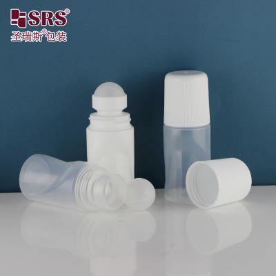 China RPPB-50ml White Roll On Aromatherapy Bottles Empty Clear With White Screw Cap à venda