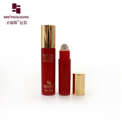 China RPA-5ML Bulk Price Red Empty Roller Bottle for Eye Care Under Eye Roller Ball with Gold Screw Cap Factory Sale for sale