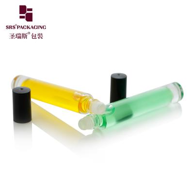 China GB1-10ml Empty Roll On Glass Bottle Black Plastic Cap for Essential Oil Perfume for sale