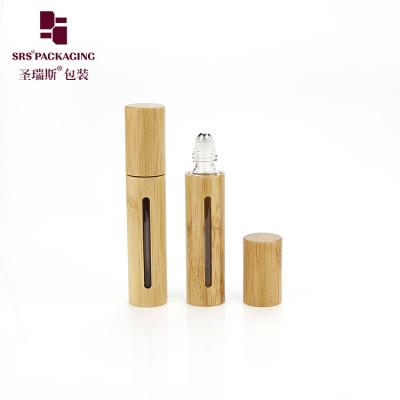 China Biodegradable 10ML Bamboo Roll On With Bamboo Cap Empty Inner Glass Bottle In Stock for sale