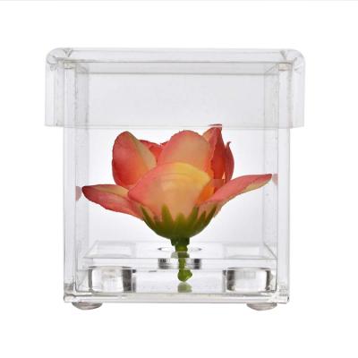 China Handmade Acrylic Gift Box Preserved Fresh Flower Rose Organizer Holder Box Multi Functional Wedding Gift Storage for sale