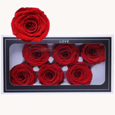 China Wholesale 2020 Wedding Gift Wrap Decoration One Grade 5-6cm Real Touch Gold Rose Head Petals Forever Real Preserved Roses for sale