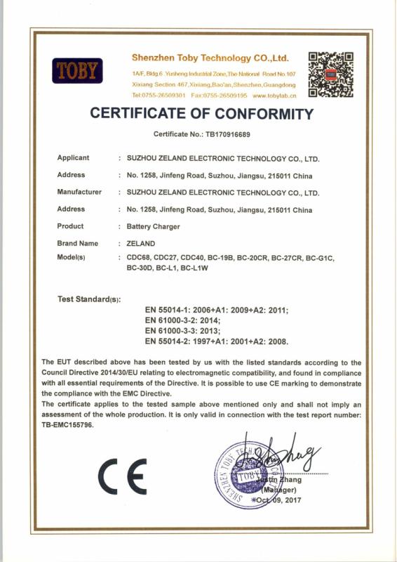 CE - Suzhou Zeland Electronic Technology Co., Ltd.