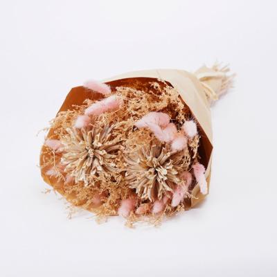 China Dried Flowers Natural Items Dried Flowers Best Selling Dry Flower Decor 21*20*49CM Dried Items 115g Natural Bouquet With Paper Wrappe for sale